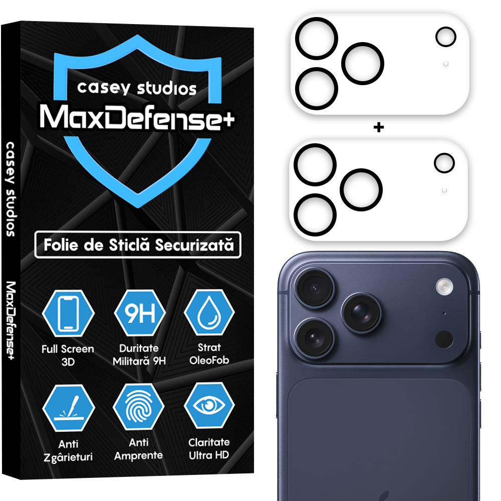 Set 2x Folie Camera MaxDefense+ - iPhone 17 Pro Max- Clear