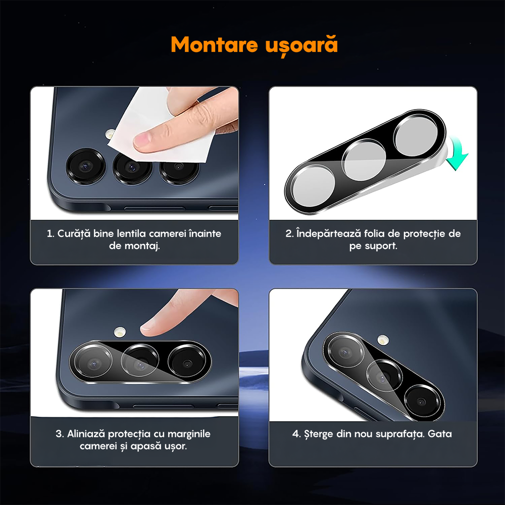 Set 2x Folie Camera MaxDefense+ - Samsung Galaxy A54 5G - Clear