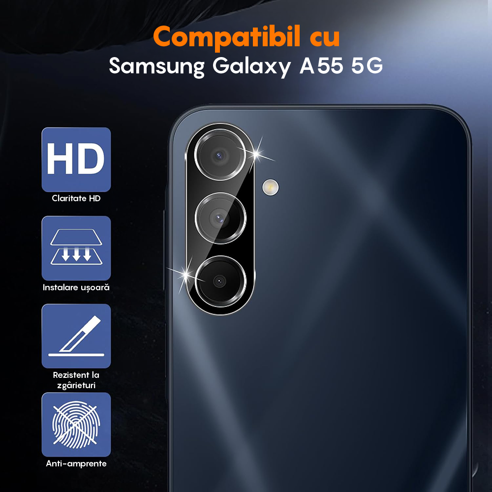 Set 2x Folie Camera MaxDefense+ - Samsung Galaxy A55 - Clear