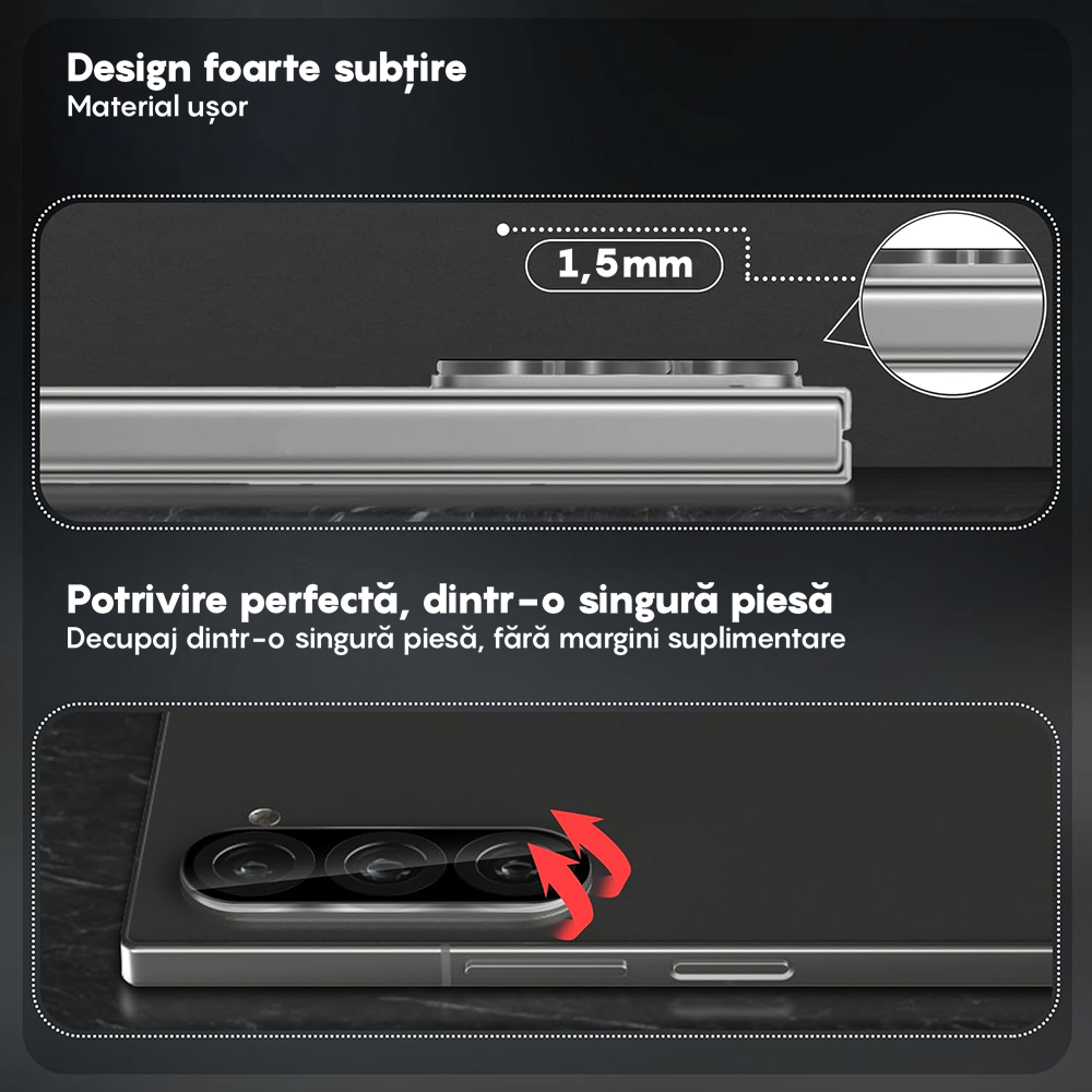 Set 2x Folie Camera MaxDefense+ - Samsung Galaxy Z Fold6 - Clear