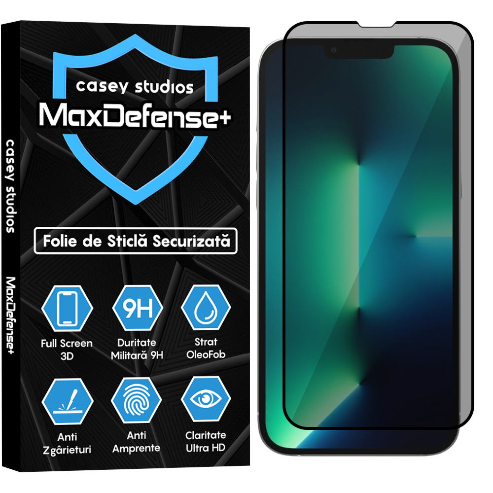 Folie Sticla MaxDefense+ - iPhone 13 Pro Max - Privacy