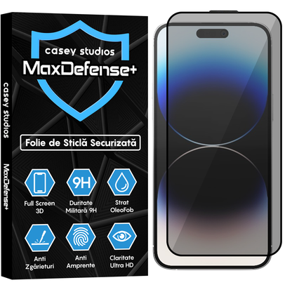 Folie Sticla MaxDefense+ - iPhone 14 Pro Max - Privacy