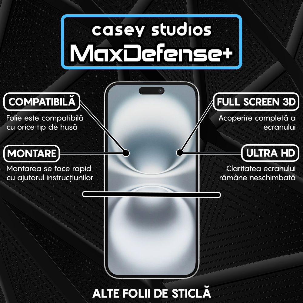Folie Sticla MaxDefense+ - iPhone 16 Plus - Privacy