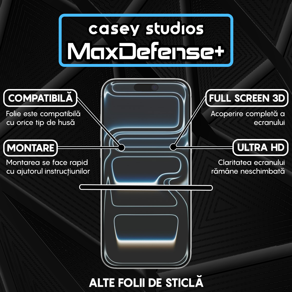Folie Sticla MaxDefense+ - iPhone 17 Pro Max - Privacy