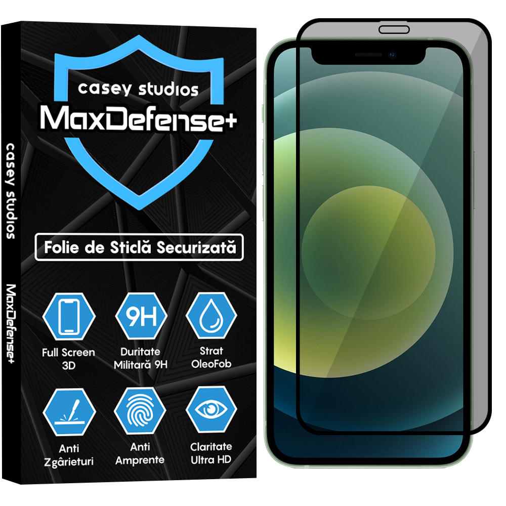Folie Sticla MaxDefense+ - iPhone 12 Mini - Privacy