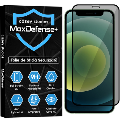 Folie Sticla MaxDefense+ - iPhone 12 Mini - Privacy