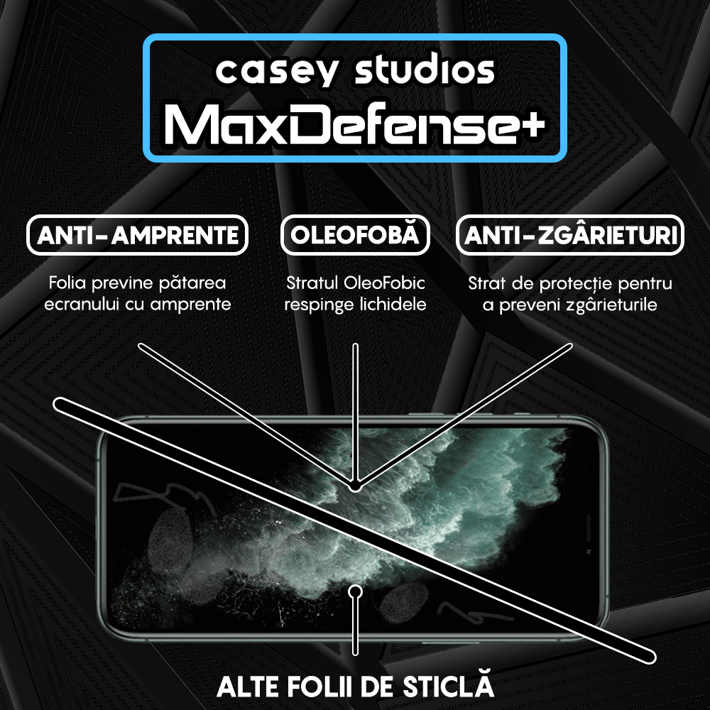 Folie Sticla MaxDefense+ - iPhone 11 Pro Max - Privacy