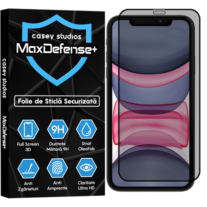 Folie Sticla MaxDefense+ - iPhone XR/11 - Privacy