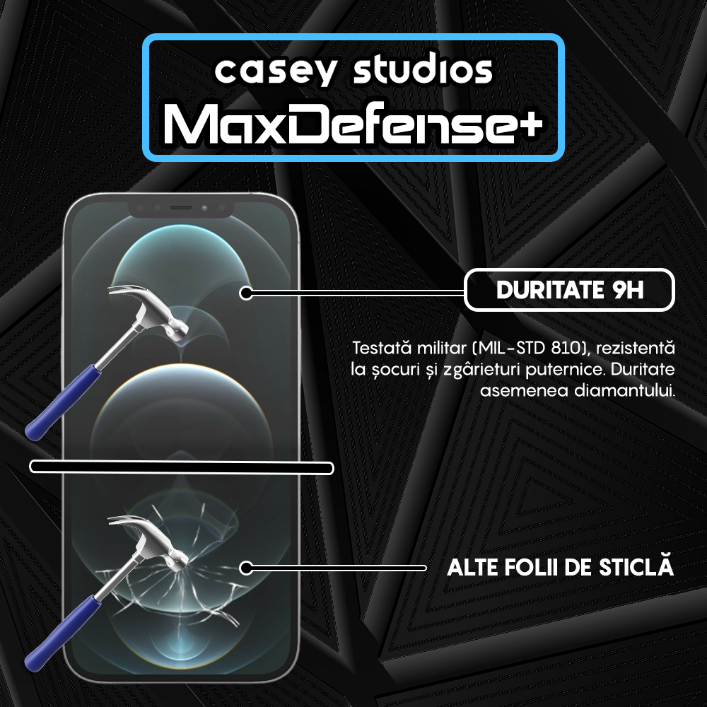Folie Sticla MaxDefense+ - iPhone 12 Pro Max - Clear