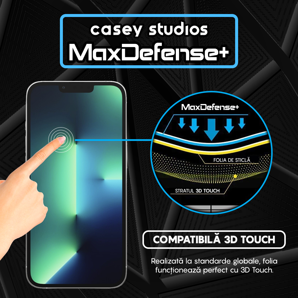 Folie Sticla MaxDefense+ - iPhone 13/13 Pro - Clear
