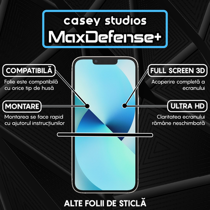Folie Sticla MaxDefense+ - iPhone 13 Mini - Clear