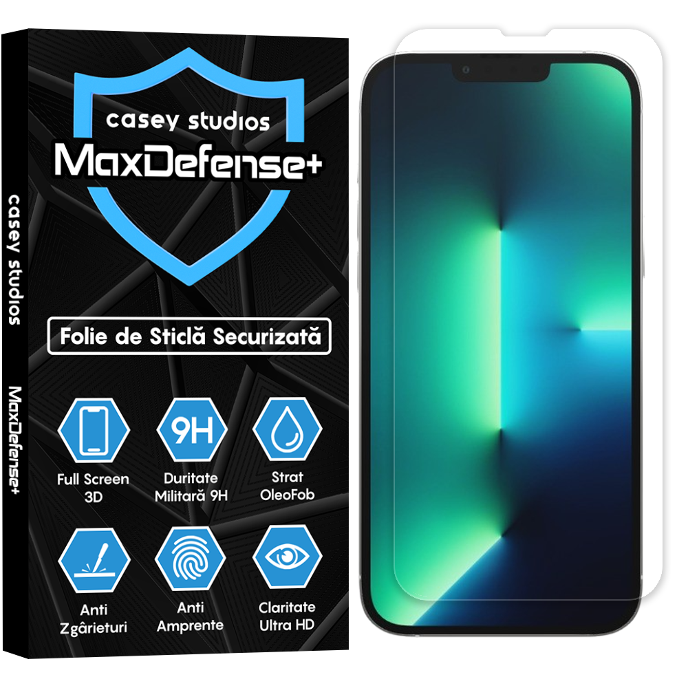 Folie Sticla MaxDefense+ - iPhone 13 Pro Max - Clear