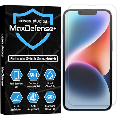 Folie Sticla MaxDefense+ - iPhone 14 - Clear