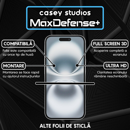 Folie Sticla MaxDefense+ - iPhone 16 - Clear
