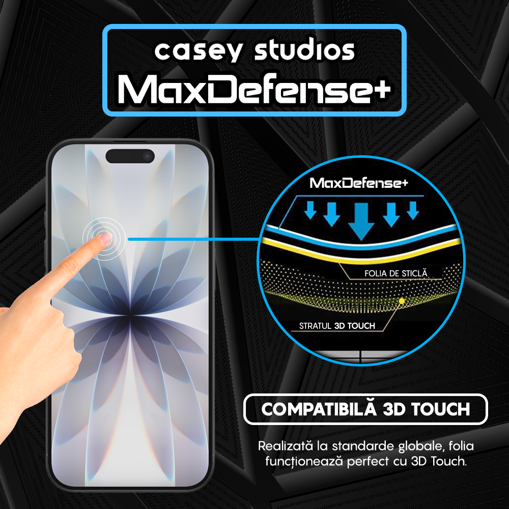 Folie Sticla MaxDefense+ - iPhone 17 - Clear