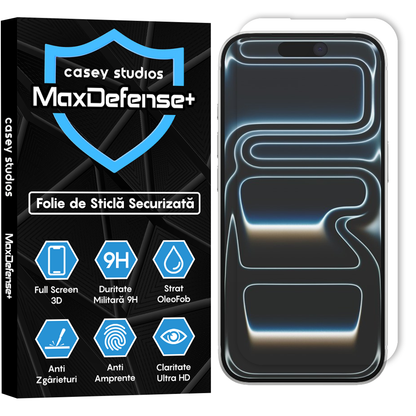 Folie Sticla MaxDefense+ - iPhone 17 Pro - Clear