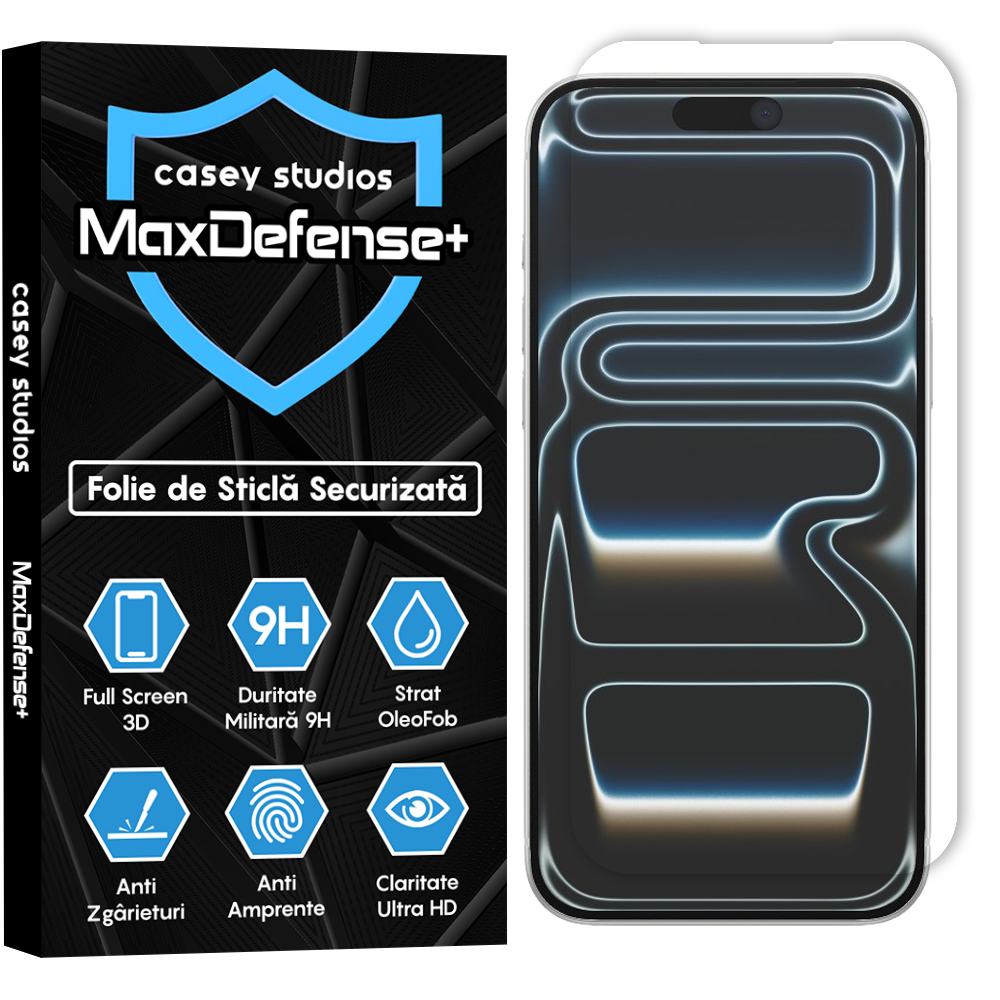 Folie Sticla MaxDefense+ - iPhone 17 Pro Max - Clear