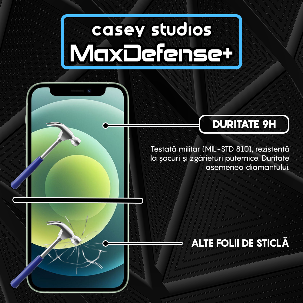Folie Sticla MaxDefense+ - iPhone 12 Mini - Clear