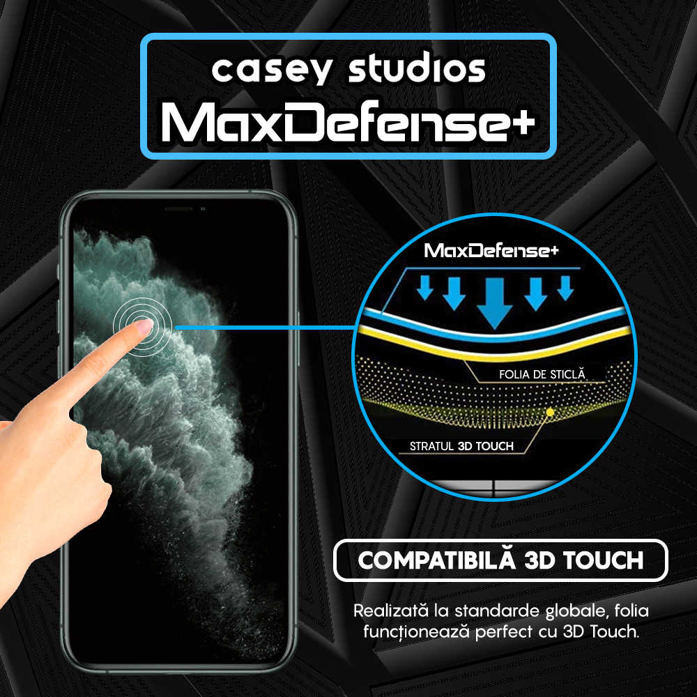 Folie Sticla MaxDefense+ - iPhone 11 Pro Max - Clear