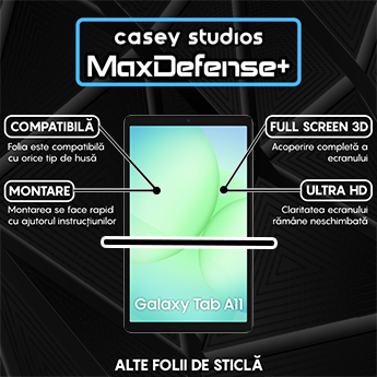 Folie Sticla MaxDefense+ - Samsung Galaxy Tab A11 - Clear