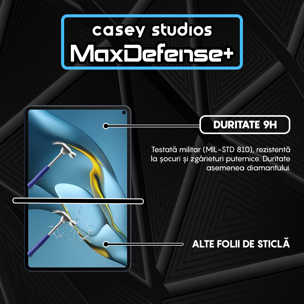 Folie Sticla MaxDefense+ - Huawei MatePad Pro 10.8 2019/10.8 5G 2019/10.8 2021 - Clear