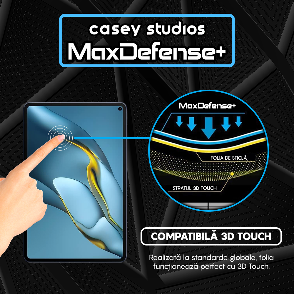 Folie Sticla MaxDefense+ - Huawei MatePad Pro 10.8 2019/10.8 5G 2019/10.8 2021 - Clear