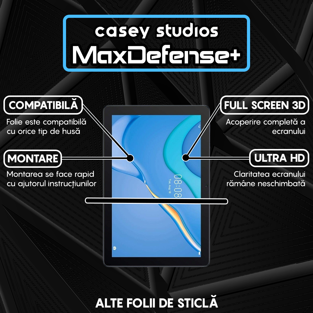 Folie Sticla MaxDefense+ - Huawei MatePad T 10 9.7"/T 10 9.7" 2020 - Clear