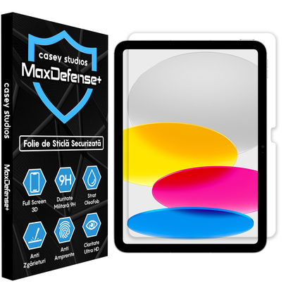 Folie Sticla MaxDefense+ - iPad 10 10.9" - Clear
