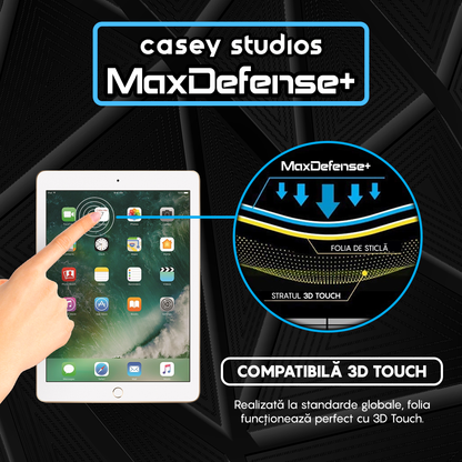 Folie Sticla MaxDefense+ - iPad 4/3/2 9.7" - Clear