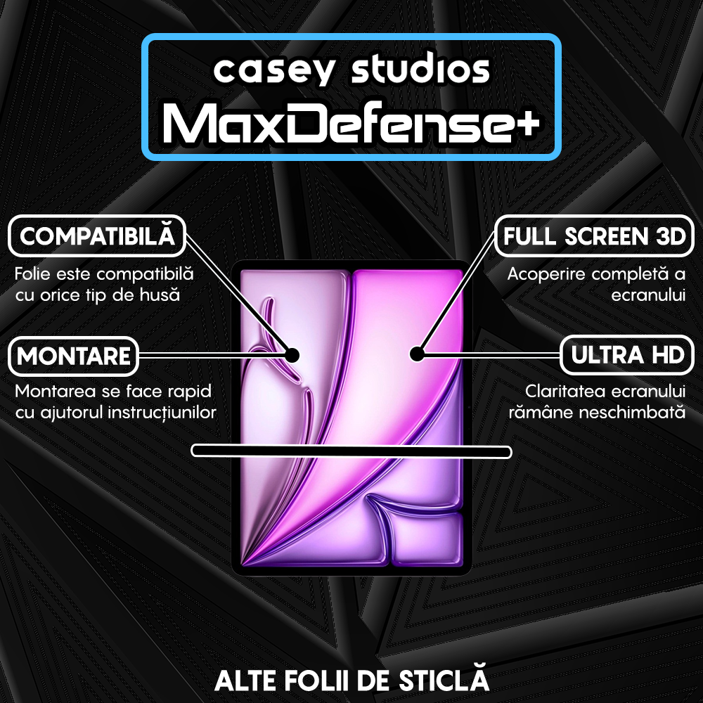Folie Sticla MaxDefense+ - iPad Air 11 2025 - Clear