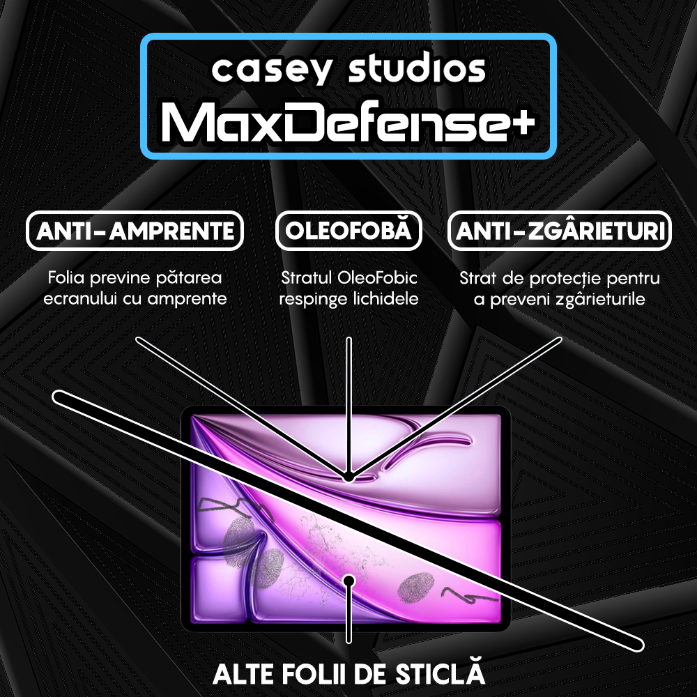 Folie Sticla MaxDefense+ - iPad Air 11 2025 - Clear