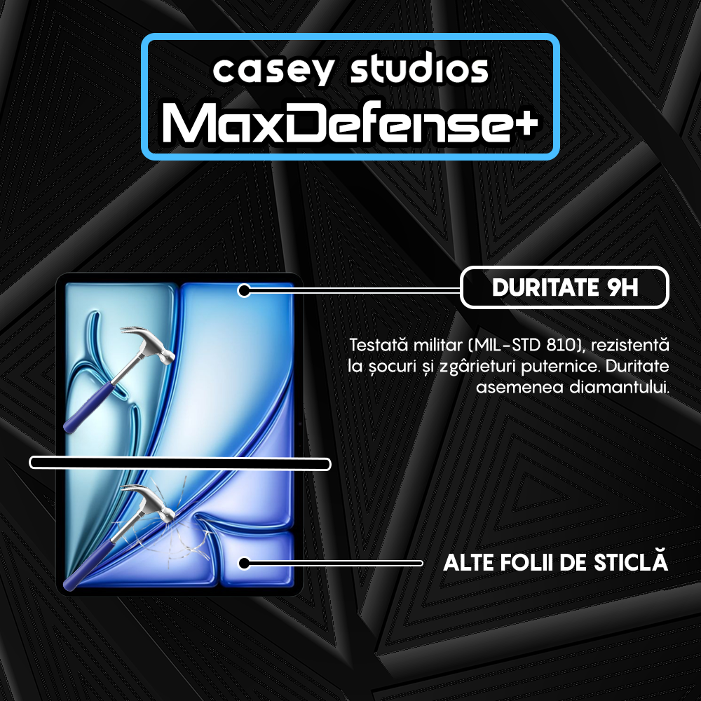 Folie Sticla MaxDefense+ - iPad Air 13 2024 - Clear