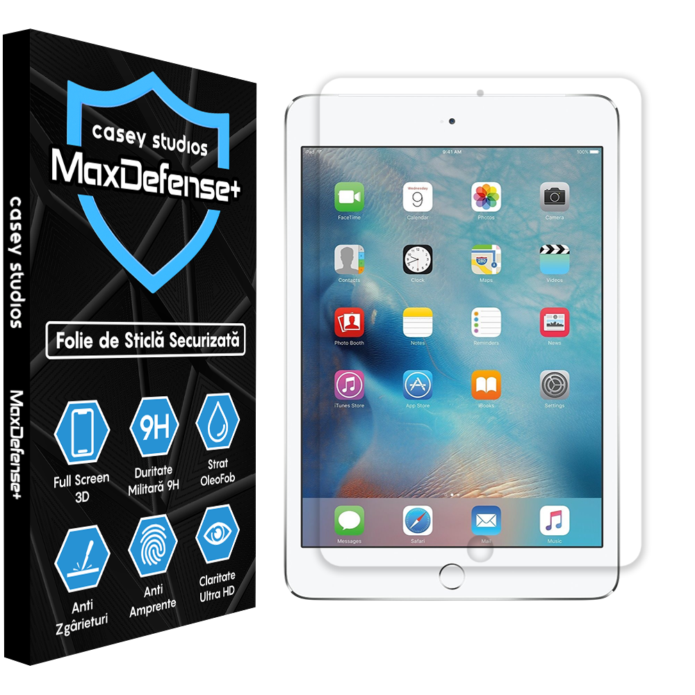 Folie Sticla MaxDefense+ - iPad Mini 3/2/1 7.9" - Clear