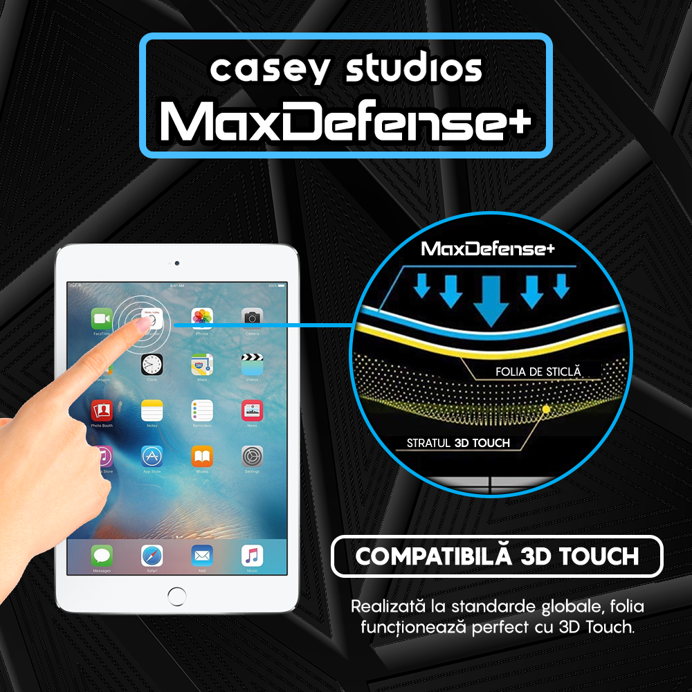 Folie Sticla MaxDefense+ - iPad Mini 3/2/1 7.9" - Clear