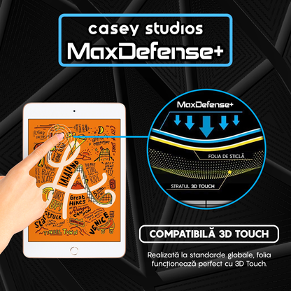 Folie Sticla MaxDefense+ - iPad Mini 5/4 2019 7.9" - Clear