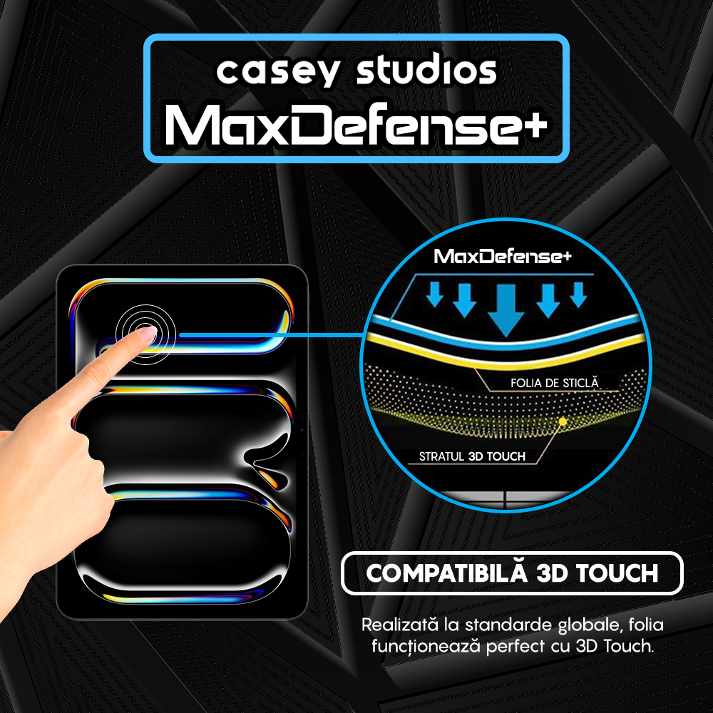 Folie Sticla MaxDefense+ - iPad Pro 11 2024 - Clear