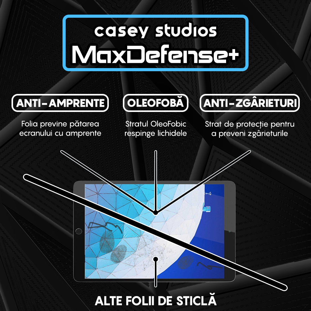 Folie Sticla MaxDefense+ - iPad Pro 10.5/Air 3 2019 10.5" - Clear