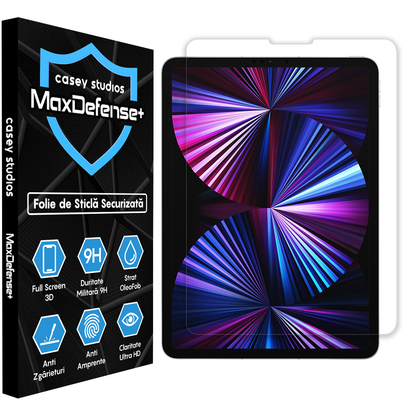 Folie Sticla MaxDefense+ - iPad Pro 11 2021/2020/2018/Air 4/Air 5 11" - Clear