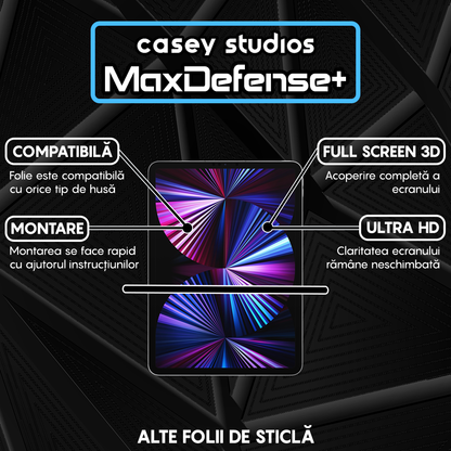 Folie Sticla MaxDefense+ - iPad Pro 11 2021/2020/2018/Air 4/Air 5 11" - Clear