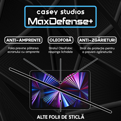 Folie Sticla MaxDefense+ - iPad Pro 11 2021/2020/2018/Air 4/Air 5 11" - Clear