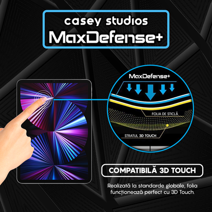 Folie Sticla MaxDefense+ - iPad Pro 11 2021/2020/2018/Air 4/Air 5 11" - Clear
