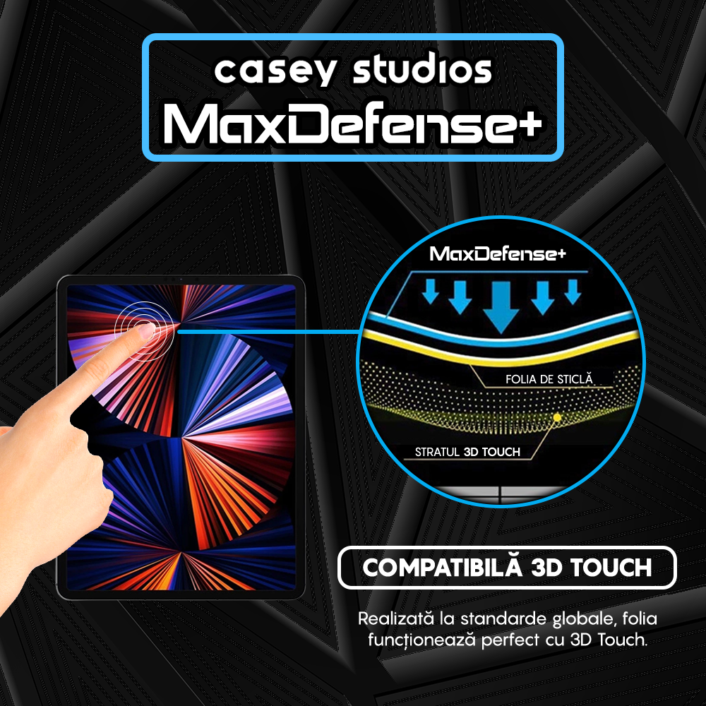 Folie Sticla MaxDefense+ - iPad Pro 12.9" 2017/2016/2015 - Clear