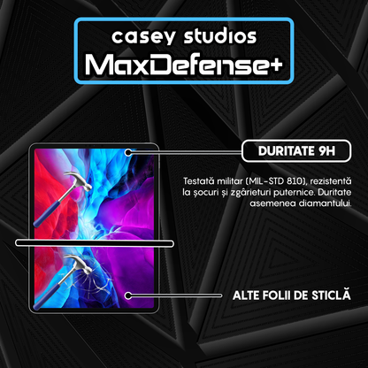 Folie Sticla MaxDefense+ - iPad Pro 12.9" 2021/2020/2018 - Clear