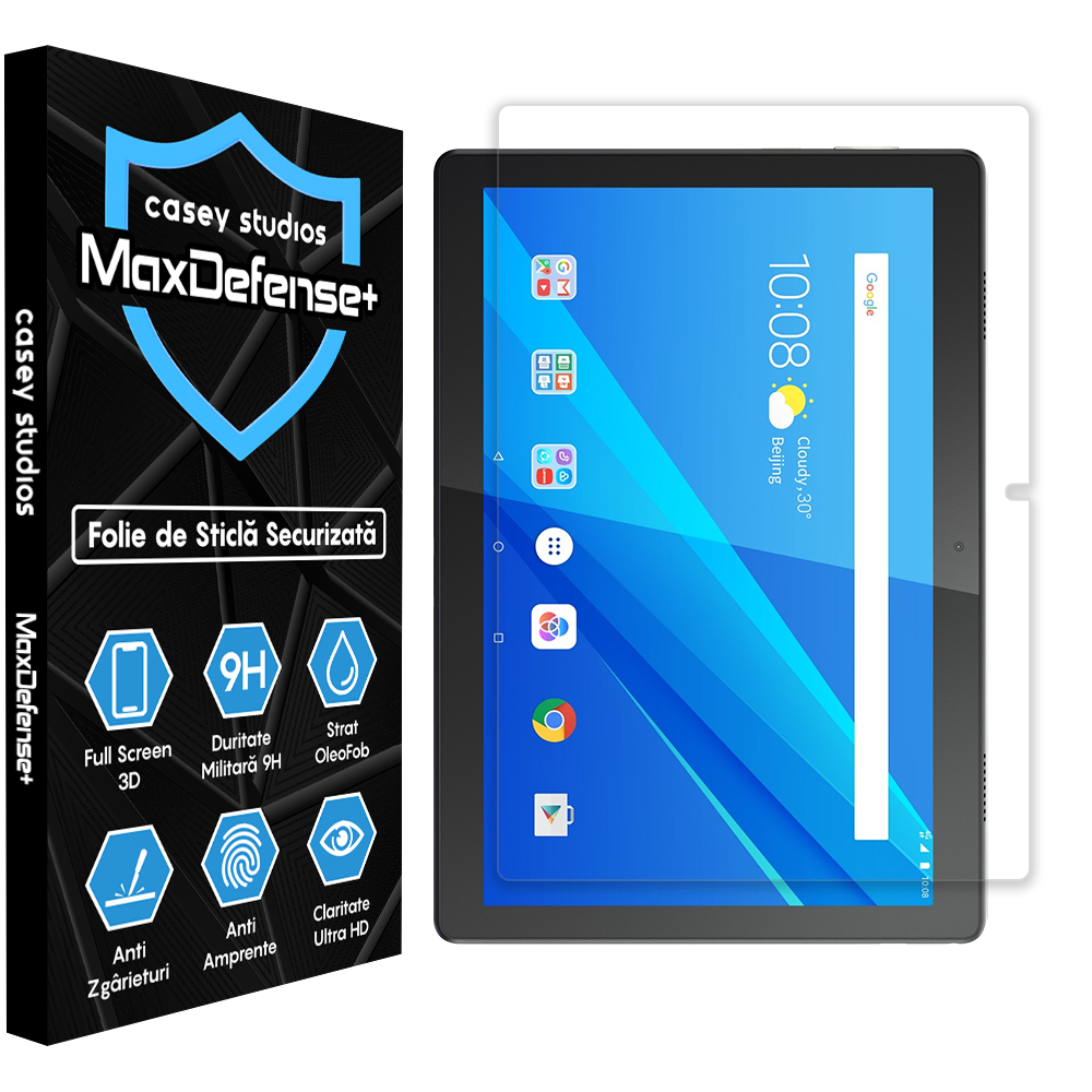 Folie Sticla MaxDefense+ - Lenovo Tab M10 10.1" (TB-X605L/TB-X505F) - Clear