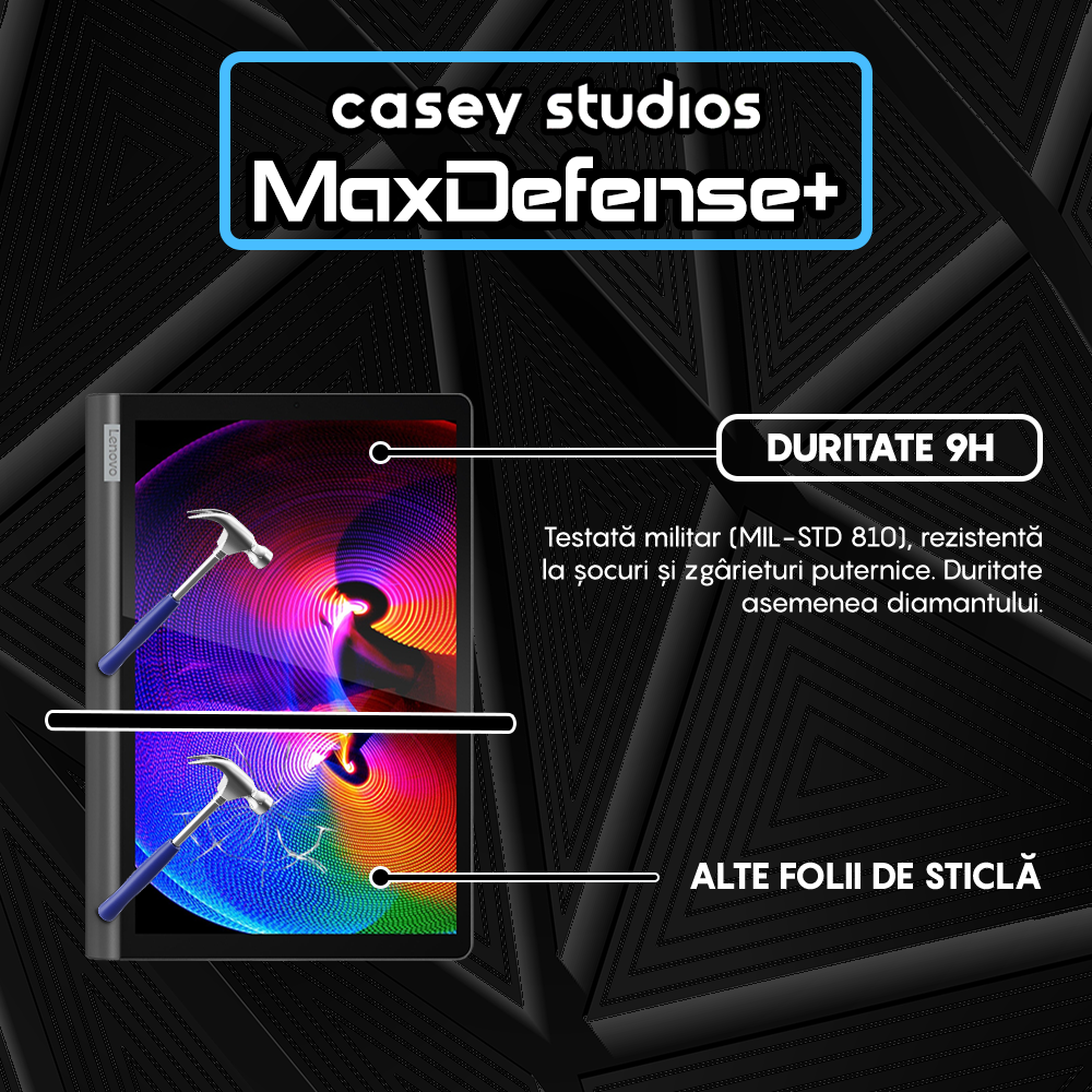 Folie Sticla MaxDefense+ - Lenovo Yoga Smart Tab 10.1" (YT-X705F) - Clear