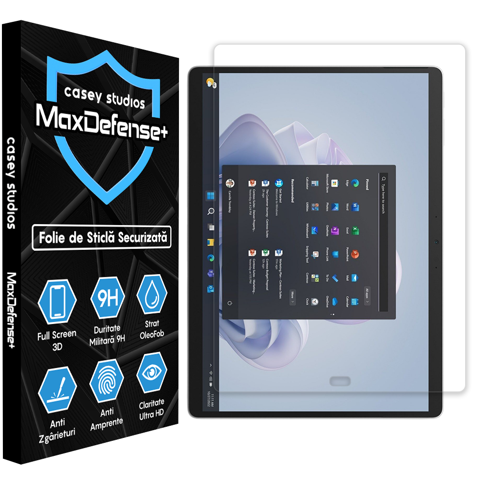 Folie Sticla MaxDefense+ - Microsoft Surface Pro 9 - Clear