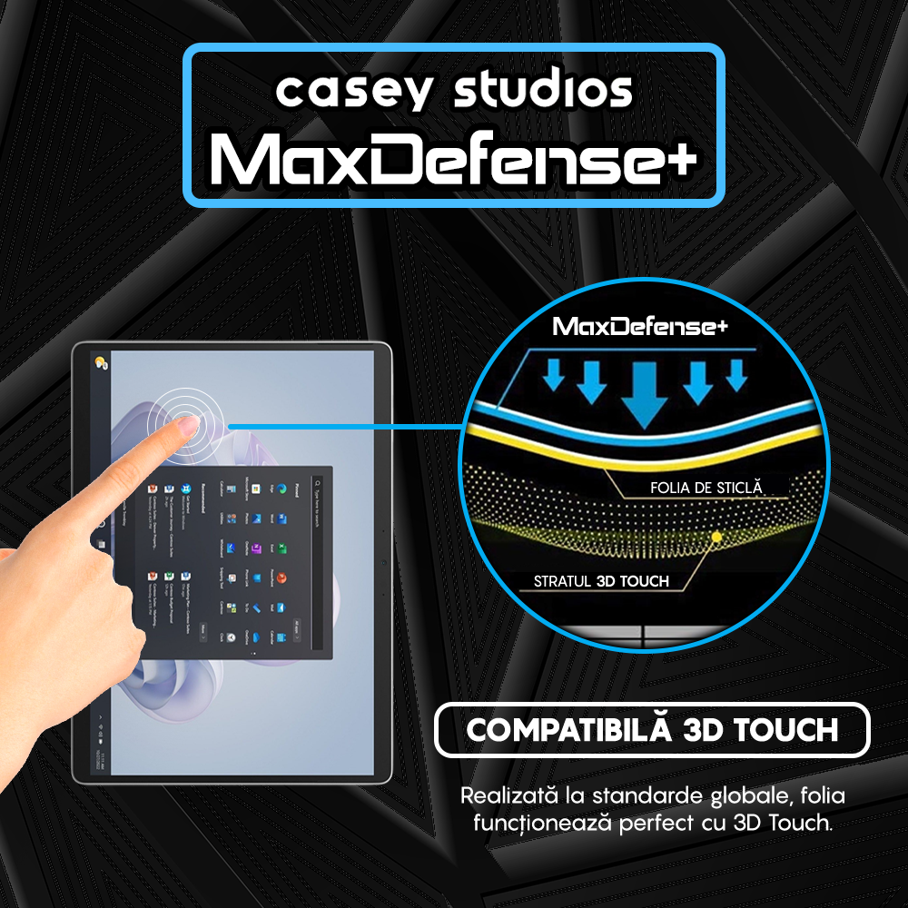 Folie Sticla MaxDefense+ - Microsoft Surface Pro 9 - Clear