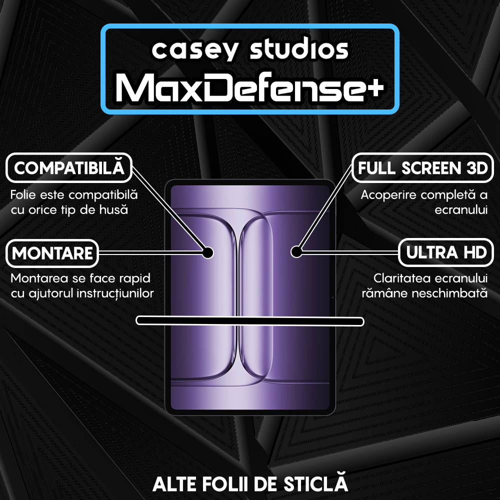 Folie Sticla MaxDefense+ - OnePlus Pad 3 - Clear