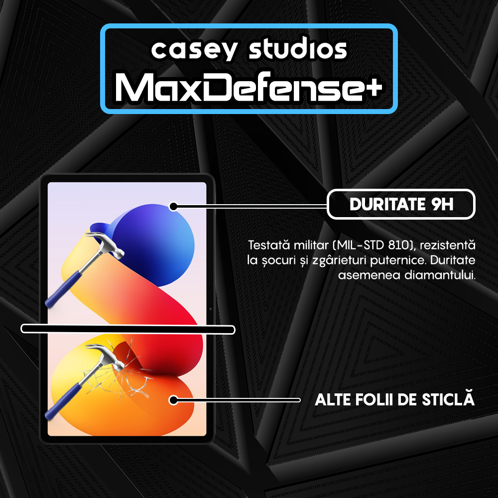 Folie Sticla MaxDefense+ - Xiaomi Redmi Pad 2 Pro 5G - Clear