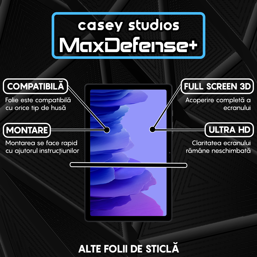Folie Sticla MaxDefense+ - Samsung Galaxy Tab A7 10.4 2022/2020 T500/T503/T505/T507/T509) - Clear